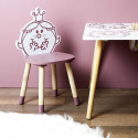 Chaise "Madame Princesse" Rose et Bois Naturel