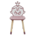 Chaise "Madame Princesse" Rose et Bois Naturel