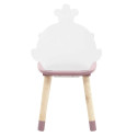 Chaise "Madame Princesse" Rose et Bois Naturel