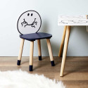 Chaise "Monsieur Heureux" Bleue et Bois Naturel