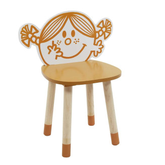 Chaise "Madame Bonheur" Jaune et Bois Naturel