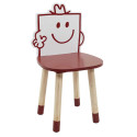 Chaise "Monsieur Costaud" Rouge et Bois Naturel