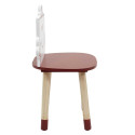 Chaise "Monsieur Costaud" Rouge et Bois Naturel