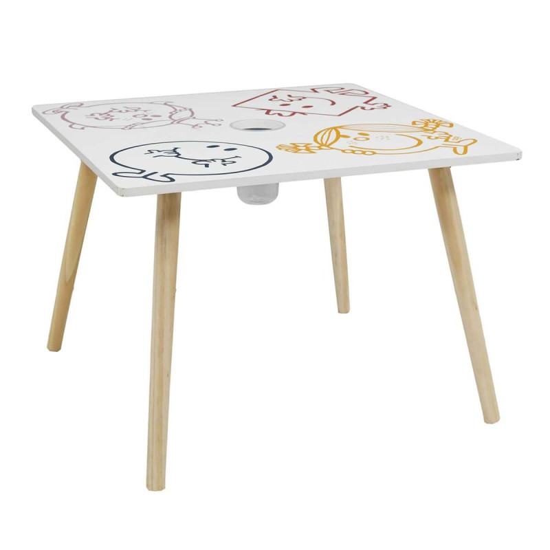 Table avec Pot à Crayon Intégré "Monsieur Madame" Table avec Pot à Crayon Intégré "Monsieur Madame"