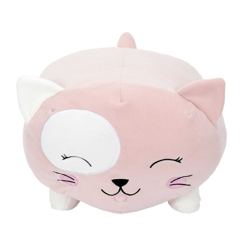 Peluche Coussin Chat Rose