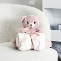 Peluche Ours Rose avec Plaid 70x70CM