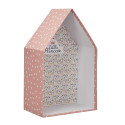 Lot de 3 Boites Gigognes en Forme de Maison Rose et Blanc