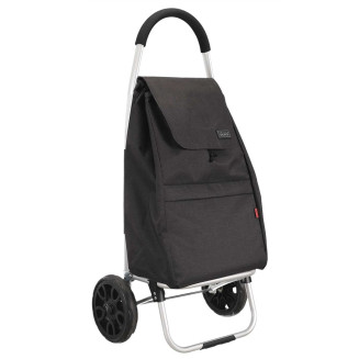 Chariot Shopping en Tissu Résistant Noir