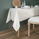 Nappe Blanche Motifs Géométriques Dorés 140x250cm