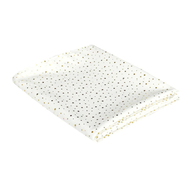Nappe Blanche Motifs Etoiles Dorés 140x250cm Nappe Blanche Motifs Etoiles Dorés 140x250cm