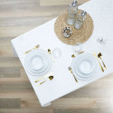 Nappe Blanche Motifs Etoiles Dorés 140x250cm