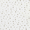 Nappe Blanche Motifs Etoiles Dorés 140x250cm