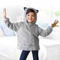 Sweat à Capuche Plaid Loup Gris 4-6ans Pliable en Coussin