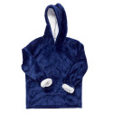 Sweat à Capuche Plaid Ultra Doux Bleu Nuit 6-9ans
