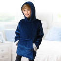Sweat à Capuche Plaid Ultra Doux Bleu Nuit 6-9ans