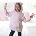 Sweat à Capuche Plaid Chat Rose 4-6ans Pliable en Coussin