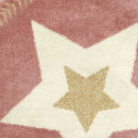 Tapis Rond Motif Etoile Rose et Doré