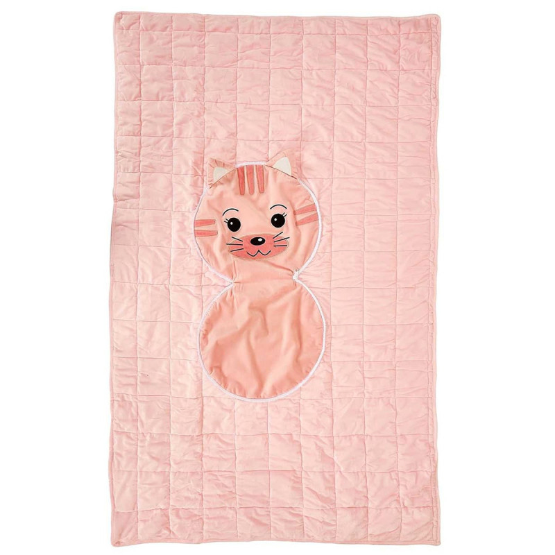 Couverture Convertible Rose Chat 110x150cm Couverture Convertible Rose Chat 110x150cm