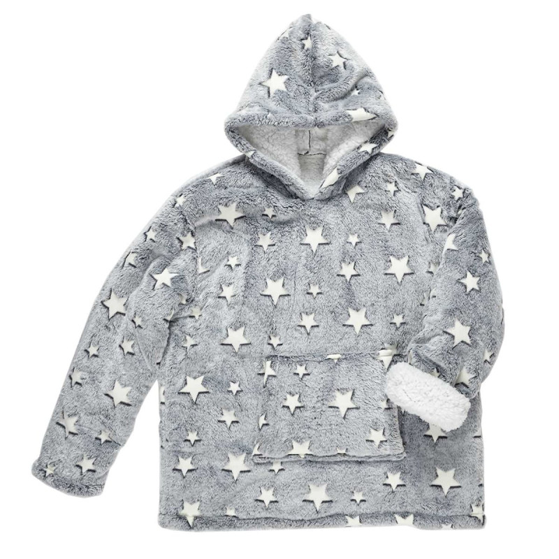 Sweat à Capuche Plaid Ultra Doux Gris Phosphorescent 6-9ans Sweat à Capuche Plaid Ultra Doux Gris Phosphorescent 6-9ans