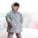 Sweat à Capuche Plaid Ultra Doux Gris Phosphorescent 6-9ans