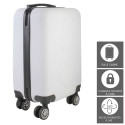 Valise Cabine Blanche Embossée Ananas 28L avec Cadenas