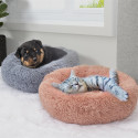 Panier Coussin Peluche "Donut" Gris Ø60cm pour Animaux