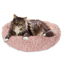 Panier Coussin Peluche "Donut" Rose Ø60cm pour Animaux