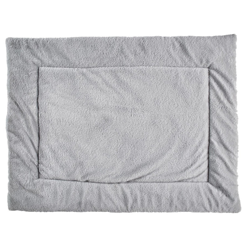 Tapis pour Animaux 85x63cm Tissu Peluché Gris Clair