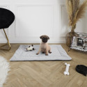 Tapis pour Animaux 85x63cm Tissu Peluché Gris Clair