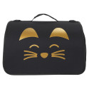 Sac de Transport pour Animaux 40x27xH21cm Noir à Motif Doré