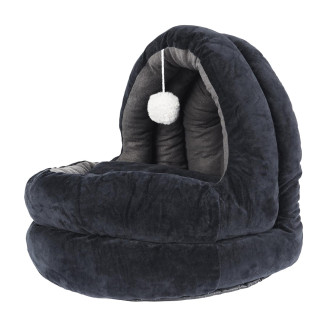 Lit Confort Moelleux Noir et Gris pour Animaux