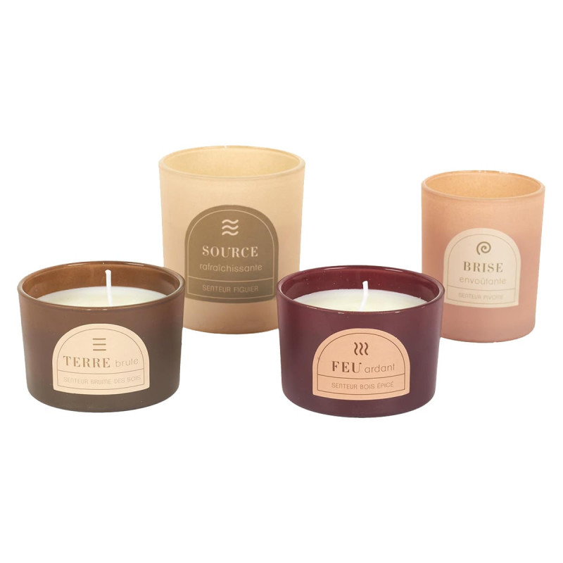 Coffret 4 Bougies Parfumées Senteurs Naturelles