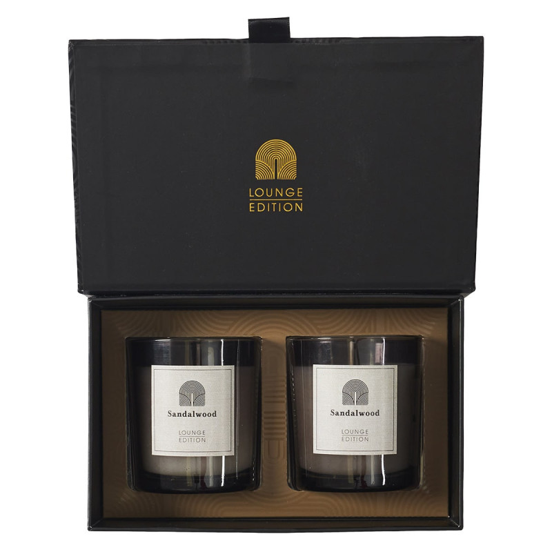 Coffret 2 Bougies Parfumées Senteur Bois de Santal