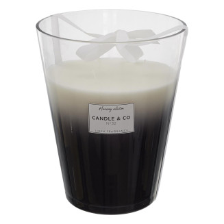 Grande Bougie Parfumée 3 mèches Vase Noir Senteur Linge Frais H23cm