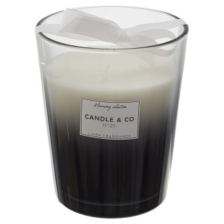 Bougie Parfumée 3 mèches Vase Noir Senteur Linge Frais H16cm