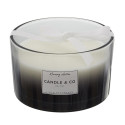Bougie Parfumée 3 mèches Teinte Noire Senteur Linge Frais Ø13x8cm