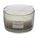 Bougie Parfumée 3 mèches Teinte Grise Senteur Ambre Ø13x8cm