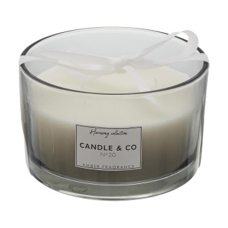 Bougie Parfumée 3 mèches Teinte Grise Senteur Ambre Ø13x8cm