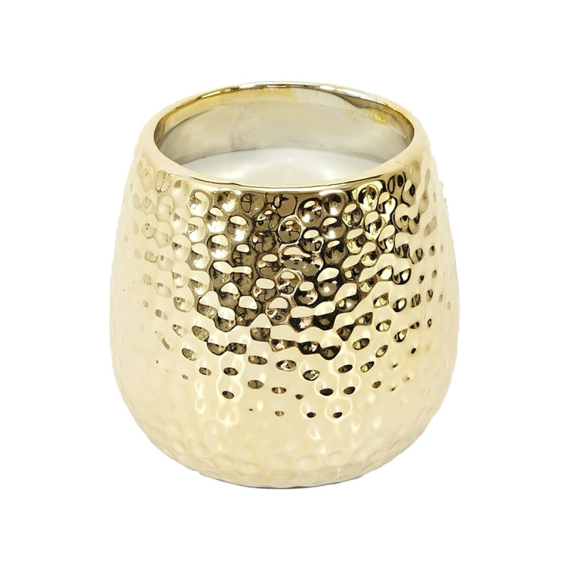 Bougie Parfumée Métal Doré Martelé Senteur Musc Blanc
