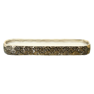Bougie Parfumée en Céramique Dorée 6 Mèches Senteur Cachemire 39cm