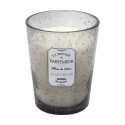 Bougie Parfumée en Verre Bullé Gris Clair Senteur Fleur de Coton H16cm