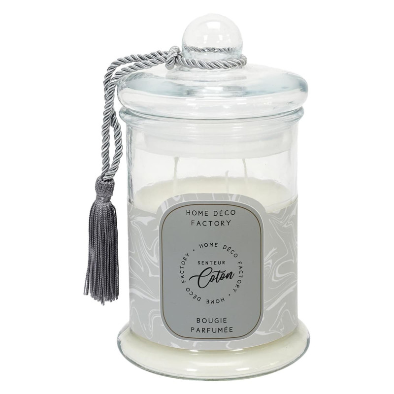 Bougie Bonbonnière Parfumée Senteur Coton H23,5cm Bougie Bonbonnière Parfumée Senteur Coton H23,5cm