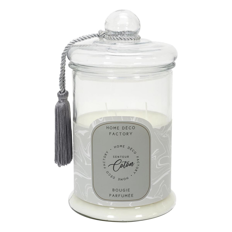 Bougie Bonbonnière Parfumée Senteur Coton H29cm Bougie Bonbonnière Parfumée Senteur Coton H29cm