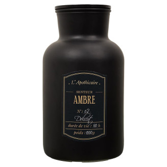 Bougie Parfumée Flacon Noir Mat Senteur Ambre