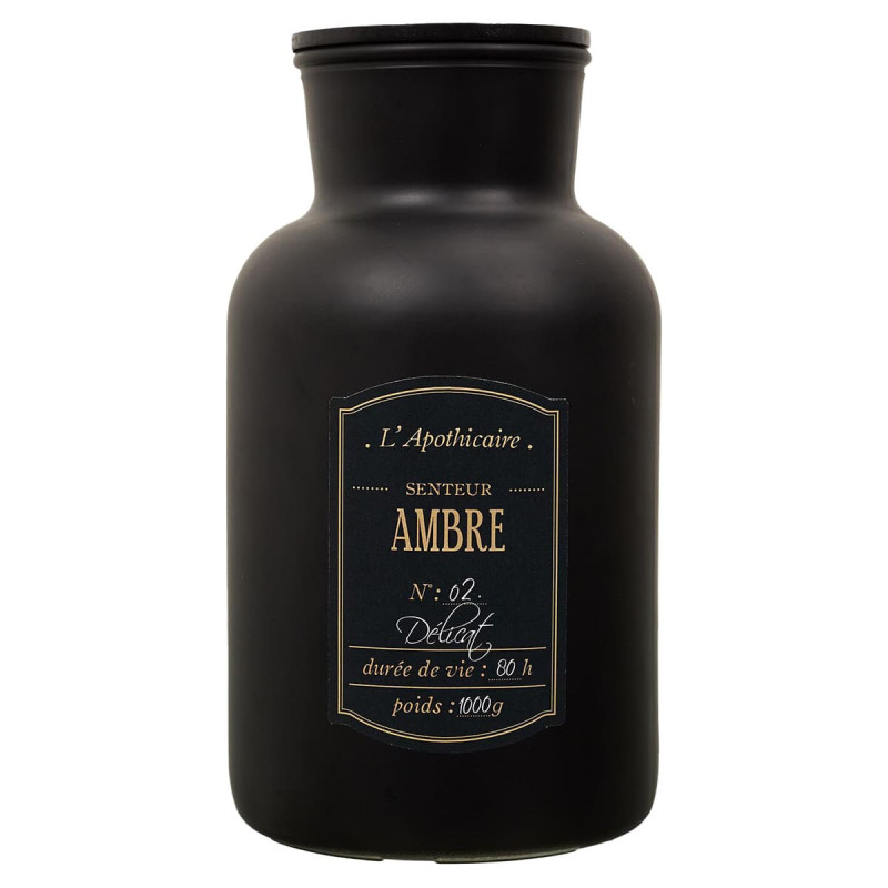 Bougie Parfumée Flacon Noir Mat Senteur Ambre