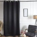 Rideau Thermique Isolant Occultant 135x240cm Noir