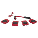 Kit de Déplacement pour Mobilier 150kg avec Levier + 4 Patins Roulants