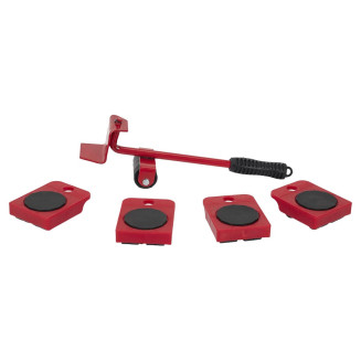 Kit de Déplacement pour Mobilier 150kg avec Levier + 4 Patins Roulants