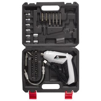 Kit Complet Tournevis Sans Fil à Tête Rotative Magnétique + 44 accessoires