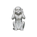 Statue Argentée Singe de la Sagesse "N'entends pas" H28cm